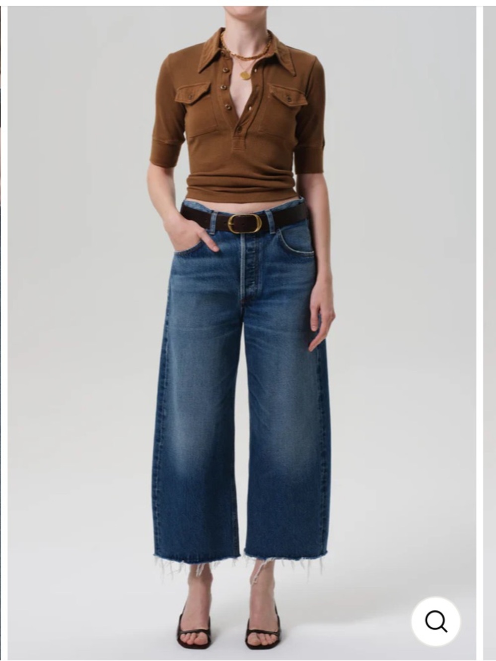 New Anthropologie Citizens of Humanity Ayla Wide Leg Raw Hem Crop Chaya Jeans 29